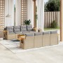 Set mit 9 Gartensofas mit beigen Kissen aus synthetischem Rattan von , Gartensets - Ref: Foro24-3259063, Preis: 655,57 €, Rab...