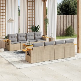 Set mit 9 Gartensofas mit beigen Kissen aus synthetischem Rattan von , Gartensets - Ref: Foro24-3259063, Preis: 655,26 €, Rab...