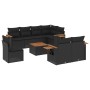 Set aus 8-teiligen Gartensofas und Kissen Kunstrattan schwarz von , Gartensets - Ref: Foro24-3259409, Preis: 645,99 €, Rabatt: %