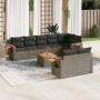 Garden furniture set 9 pieces and gray synthetic rattan cushions by , Garden sets - Ref: Foro24-3259400, Price: 645,37 €, Dis...