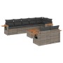 Garden furniture set 9 pieces and gray synthetic rattan cushions by , Garden sets - Ref: Foro24-3259400, Price: 645,37 €, Dis...