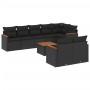 Set aus 8-teiligen Gartensofas und Kissen Kunstrattan schwarz von , Gartensets - Ref: Foro24-3258555, Preis: 637,91 €, Rabatt: %