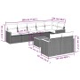 Set aus 8-teiligen Gartensofas und Kissen Kunstrattan schwarz von , Gartensets - Ref: Foro24-3258555, Preis: 637,91 €, Rabatt: %