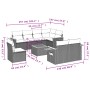 Garden furniture set 9 pieces and gray synthetic rattan cushions by , Garden sets - Ref: Foro24-3259414, Price: 645,37 €, Dis...