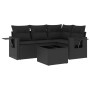 Set de muebles de jardín 5 pzas y cojines ratán sintético negro de , Conjuntos de jardín - Ref: Foro24-3252452, Precio: 439,7...