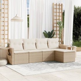 Set Gartensofas mit Kissen 5 Stück synthetisches Rattan beige von , Gartensets - Ref: Foro24-3252425, Preis: 391,53 €, Rabatt: %