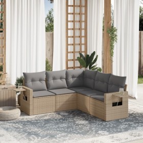 Garden sofa set with 5-piece synthetic rattan beige cushions by , Garden sets - Ref: Foro24-3252486, Price: 430,99 €, Discoun...