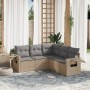 Garden sofa set with 5-piece synthetic rattan beige cushions by , Garden sets - Ref: Foro24-3252486, Price: 429,15 €, Discoun...