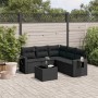 Set aus 6-teiligen Gartensofas und Kissen Kunstrattan schwarz von , Gartensets - Ref: Foro24-3252492, Preis: 482,60 €, Rabatt: %