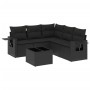 Set aus 6-teiligen Gartensofas und Kissen Kunstrattan schwarz von , Gartensets - Ref: Foro24-3252492, Preis: 482,60 €, Rabatt: %