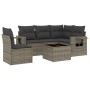 6-piece garden furniture set with gray synthetic rattan cushions by , Garden sets - Ref: Foro24-3252517, Price: 460,37 €, Dis...