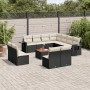 Garden sofa set 12 pieces with black synthetic rattan cushions by , Garden sets - Ref: Foro24-3256952, Price: 659,32 €, Disco...