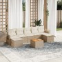 Garden sofa set with beige cushions, 8 pieces, PE rattan. by , Garden sets - Ref: Foro24-3257024, Price: 565,31 €, Discount: %