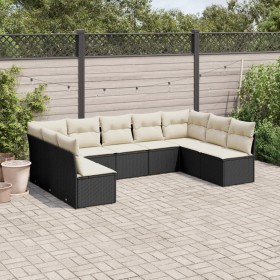 Set aus 8-teiligen Gartensofas und Kissen Kunstrattan schwarz von , Gartensets - Ref: Foro24-3249905, Preis: 514,42 €, Rabatt: %