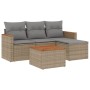 Garden sofa set with 5-piece synthetic rattan beige cushions by , Garden sets - Ref: Foro24-3258314, Price: 345,32 €, Discoun...