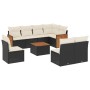 Set aus 8-teiligen Gartensofas und Kissen Kunstrattan schwarz von , Gartensets - Ref: Foro24-3260131, Preis: 540,93 €, Rabatt: %