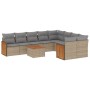 Set Gartensofas mit beigen Kissen 10 Stück synthetisches Rattan von , Gartensets - Ref: Foro24-3260393, Preis: 718,87 €, Raba...