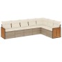 Set sofás de jardín 7 piezas y cojines ratán sintético beige de , Conjuntos de jardín - Ref: Foro24-3260112, Precio: 550,99 €...