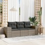 Garden sofa set 3 pieces and gray synthetic rattan cushions by , Garden sets - Ref: Foro24-3254597, Price: 250,92 €, Discount: %