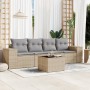 Garden sofa set with cushions 5 pieces beige synthetic rattan by , Garden sets - Ref: Foro24-3254626, Price: 402,53 €, Discou...