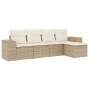 Set Gartensofas mit Kissen 5 Stück synthetisches Rattan beige von , Gartensets - Ref: Foro24-3254825, Preis: 426,74 €, Rabatt: %