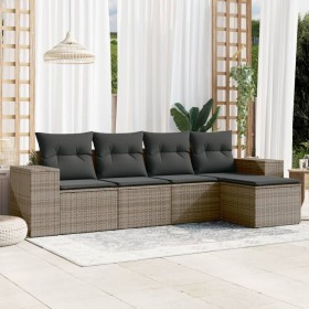 Garden sofa set with 5-piece synthetic rattan gray cushions by , Garden sets - Ref: Foro24-3254827, Price: 343,99 €, Discount: %