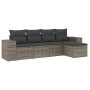 Set Gartensofas mit Kissen 5 Stück synthetisches Rattangrau von , Gartensets - Ref: Foro24-3254827, Preis: 358,01 €, Rabatt: %