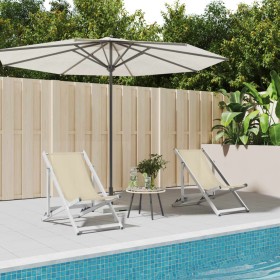 Klappbare Strandkörbe 2 Einheiten Aluminium und Textilene Creme von , Gartenstühle - Ref: Foro24-360169, Preis: 106,99 €, Rab...