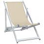 Folding beach chairs, 2 units, aluminum and cream textilene by , Garden chairs - Ref: Foro24-360169, Price: 104,01 €, Discoun...