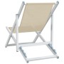 Folding beach chairs, 2 units, aluminum and cream textilene by , Garden chairs - Ref: Foro24-360169, Price: 104,01 €, Discoun...