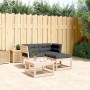 3-piece garden sofa set with solid pine wood and cushions by , Garden sets - Ref: Foro24-3216990, Price: 283,33 €, Discount: %