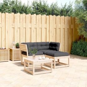 Set mit 3 Gartensofas mit Kissen aus massivem Kiefernholz von , Gartensets - Ref: Foro24-3216990, Preis: 283,33 €, Rabatt: %