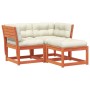 3-piece garden sofa set with pine wood frames in brown wax finish and cushions. by , Garden sets - Ref: Foro24-3216992, Price...