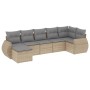 Set aus 7-teiligen Gartensofas und Kissen, synthetisches Rattan, beige von , Modulare Sofas für den Außenbereich - Ref: Foro2...