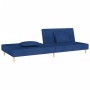 Sofá cama de 2 plazas con dos almohadas tela azul de , Sofás - Ref: Foro24-375893, Precio: 224,06 €, Descuento: %