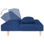 Sofá cama de 2 plazas con dos almohadas tela azul de , Sofás - Ref: Foro24-375893, Precio: 224,06 €, Descuento: %