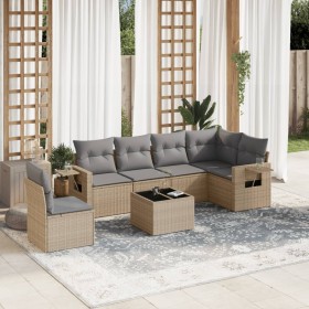 Set aus 7-teiligen Gartensofas und Kissen, synthetisches Rattan, beige von , Gartensets - Ref: Foro24-3252576, Preis: 539,32 ...