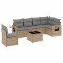 Set of 7-piece garden sofas and beige synthetic rattan cushions by , Garden sets - Ref: Foro24-3252576, Price: 539,32 €, Disc...