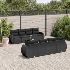 Set aus 8-teiligen Gartensofas und Kissen Kunstrattan schwarz von , Gartensets - Ref: Foro24-3253482, Preis: 613,77 €, Rabatt: %