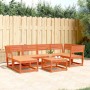 Set Gartensofas 6 Stück massives Kiefernholz wachsbraun von , Gartensets - Ref: Foro24-3217032, Preis: 526,98 €, Rabatt: %