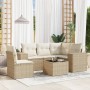 Garden sofa set with 6-piece synthetic rattan beige cushions by , Garden sets - Ref: Foro24-3254915, Price: 555,54 €, Discoun...