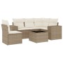 Garden sofa set with 6-piece synthetic rattan beige cushions by , Garden sets - Ref: Foro24-3254915, Price: 555,54 €, Discoun...