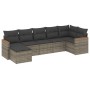 7-piece garden sofa set with gray PE rattan cushions by , Garden sets - Ref: Foro24-3258595, Price: 436,66 €, Discount: %