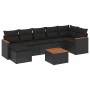 Set aus 8-teiligen Gartensofas und Kissen Kunstrattan schwarz von , Gartensets - Ref: Foro24-3258597, Preis: 515,48 €, Rabatt: %