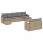 Set mit 9 Gartensofas mit beigen Kissen aus synthetischem Rattan von , Gartensets - Ref: Foro24-3258804, Preis: 637,69 €, Rab...