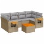 Set aus 7-teiligen Gartensofas und Kissen, synthetisches Rattan, beige von , Gartensets - Ref: Foro24-3259042, Preis: 500,58 ...