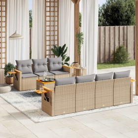 Gartensofa-Set mit beigen Kissen 8 Stück PE-Rattan von , Gartensets - Ref: Foro24-3259049, Preis: 610,19 €, Rabatt: %