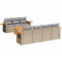 Gartensofa-Set mit beigen Kissen 8 Stück PE-Rattan von , Gartensets - Ref: Foro24-3259049, Preis: 610,19 €, Rabatt: %