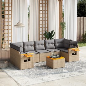 Garden sofa set with beige cushions, 8 pieces, PE rattan. by , Garden sets - Ref: Foro24-3259056, Price: 563,99 €, Discount: %