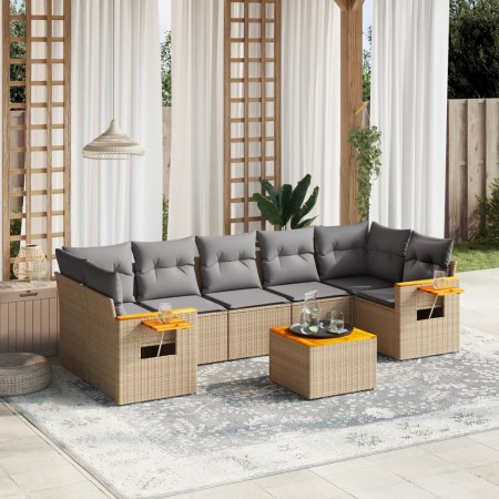 Set Gartensofas mit beigen Kissen 8 Stück PE Rattan von , Gartensets - Ref: Foro24-3259056, Preis: 563,99 €, Rabatt: %